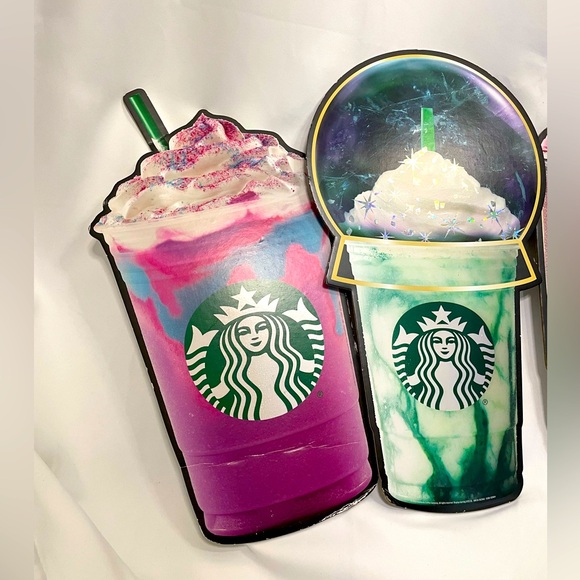 Starbucks Cafe Crystal Ball, Zombie & Unicorn Frappuccino Promo Display Signs - Picture 3 of 14